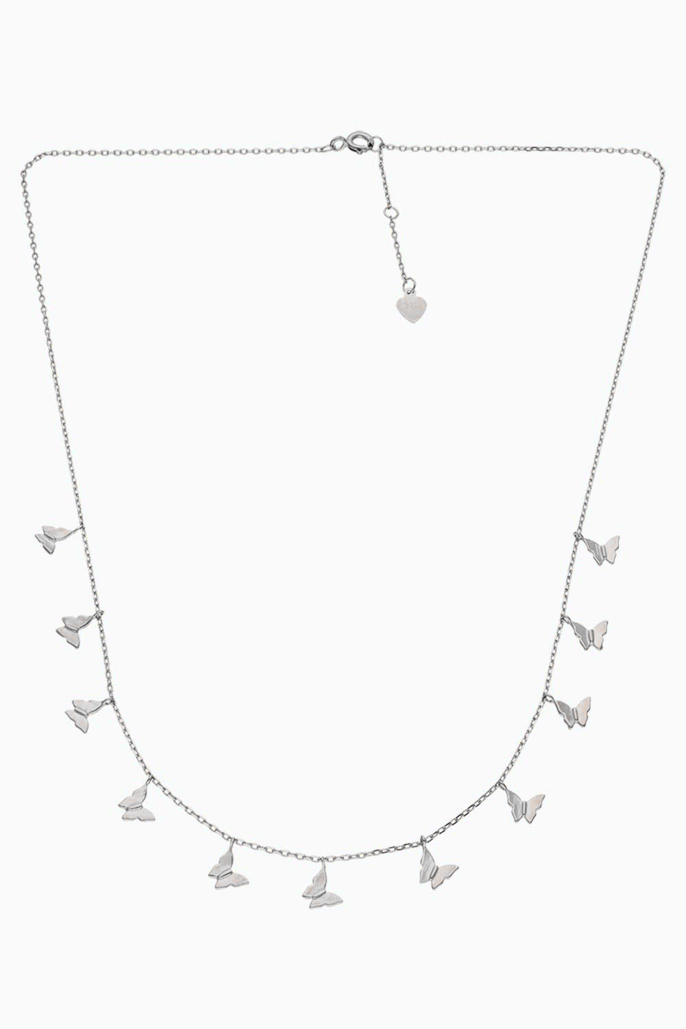 Dancing Silver Butterflies Casual Silver Necklace