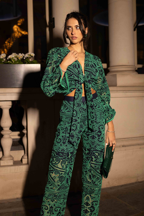 Alaya Tie up Top with Marlyn Pants