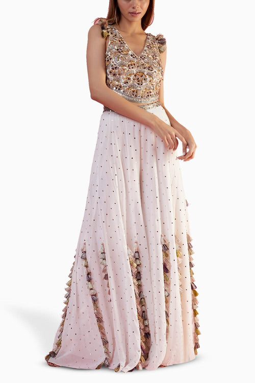 Off White Embroidered Choli and Sharara