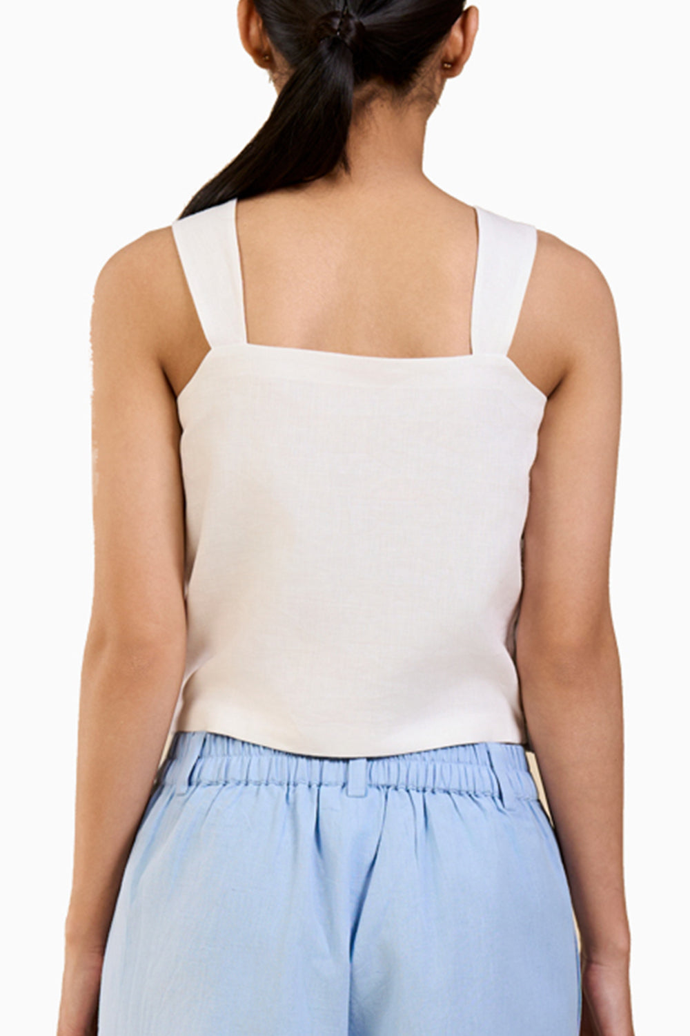 Dewdrop Camisole in White Linen