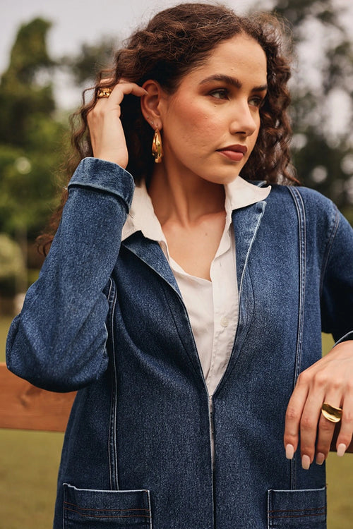 Gretchen Denim Blazer Set