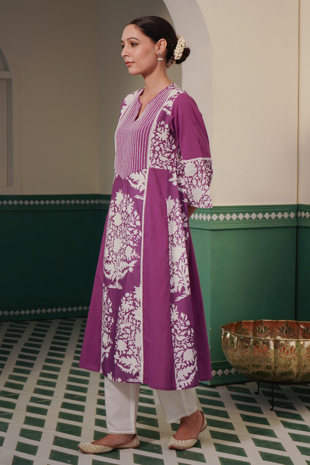 Periwinkle Charm Embroidered Kurta and Pants with Dupatta