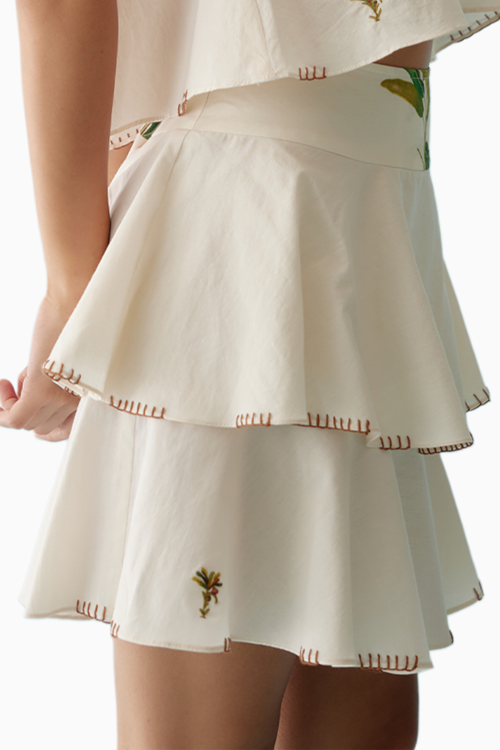 Cream Double Layer Skirt