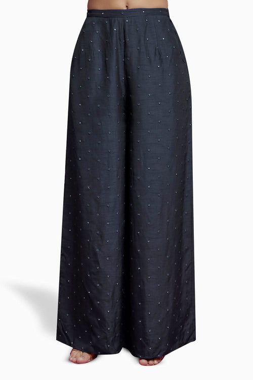 Midnight Blue Embroidered Yoke Kurta Set