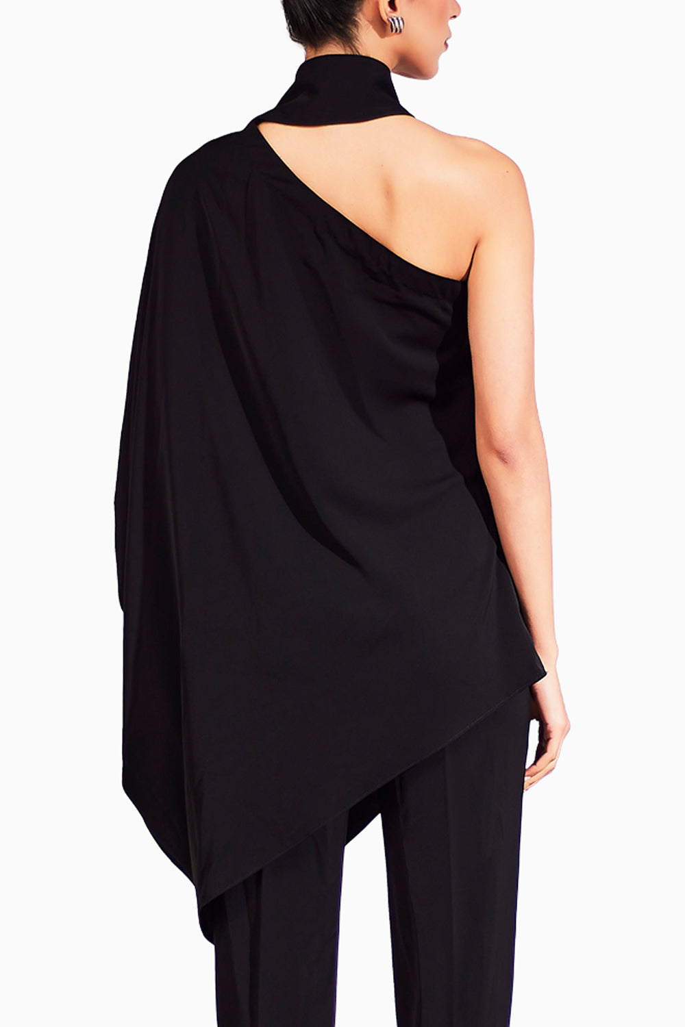 Black Vera One Shoulder Top