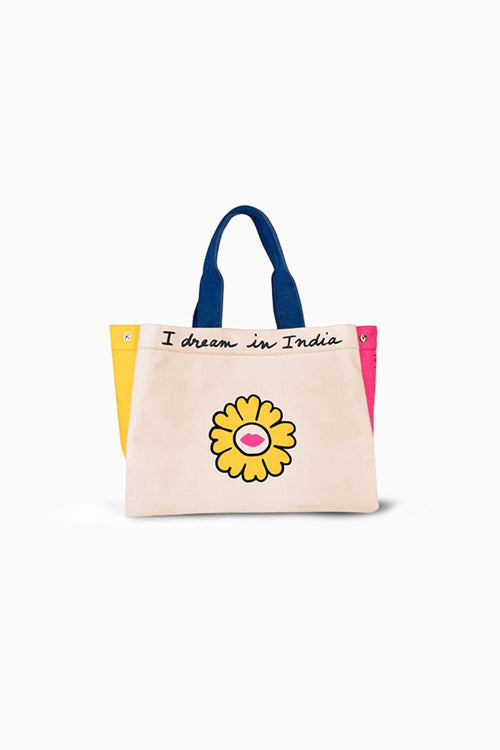 Sunshine Yellow Pink Floral Burst Mini Bag