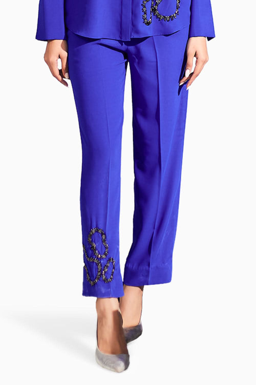 Electric Blue Abstract Ink Blue Pant