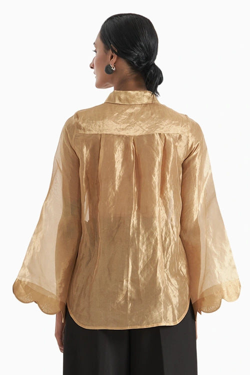 Blur Tissue Scallop Shirt