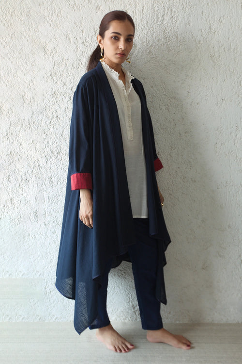 Navy Asira Kimono Overlayer