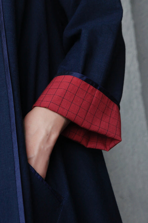 Navy Asira Kimono Overlayer