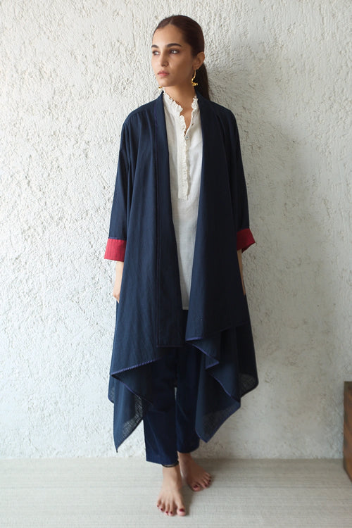 Navy Asira Kimono Overlayer