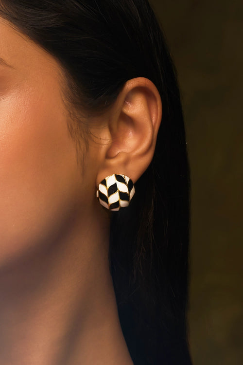 Chevron Oval Studs