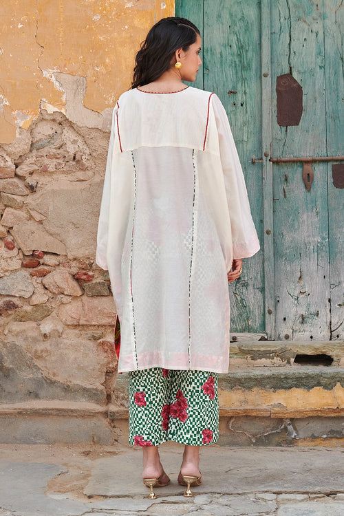 Luna Ivory and Green Co-ord Set