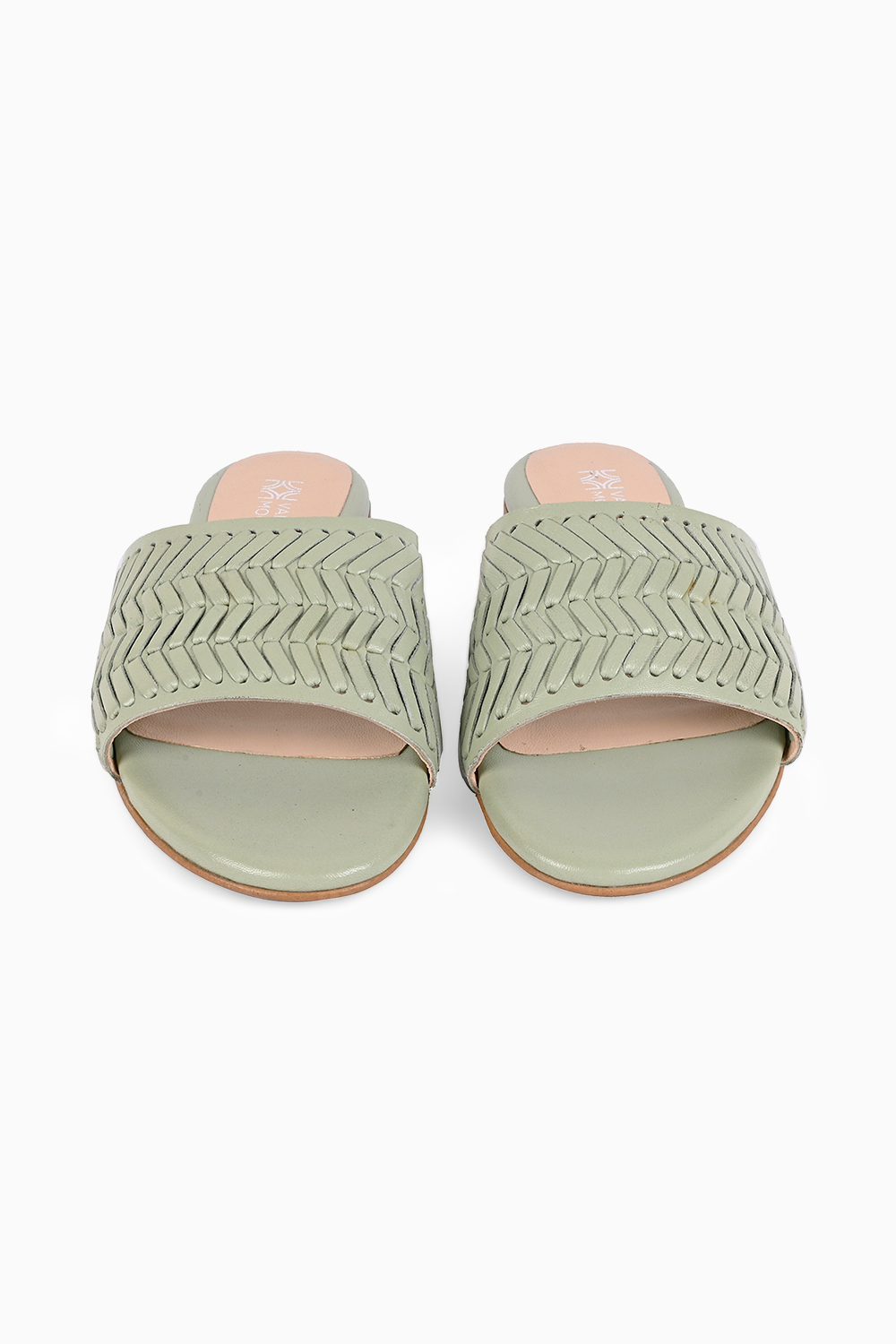 Avery Green Leather Flats