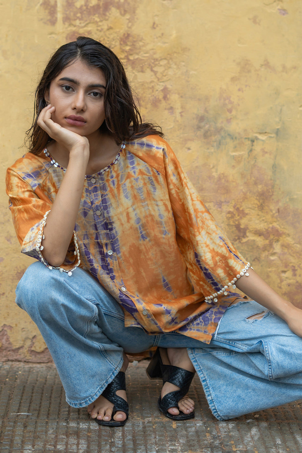 Orange and Indigo Avery Shirt