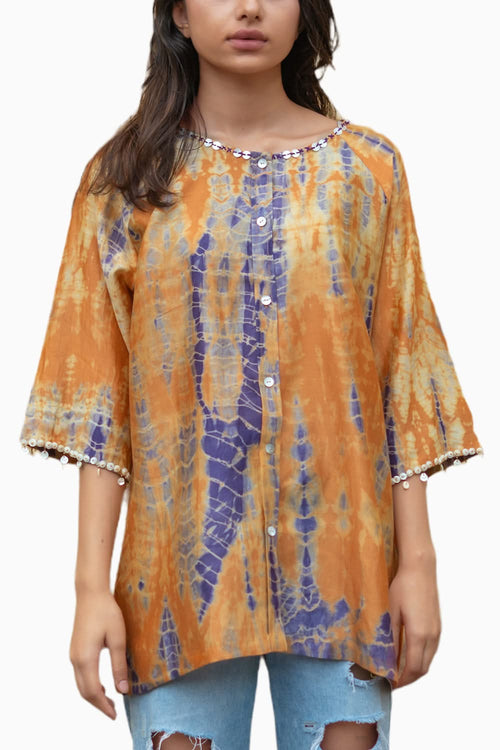 Orange and Indigo Avery Shirt
