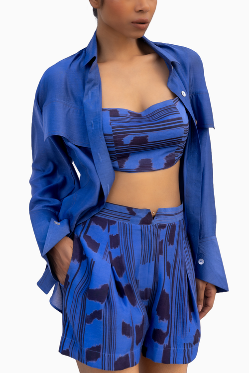 Scribble Summer Set with Cobalt Blue Shirt