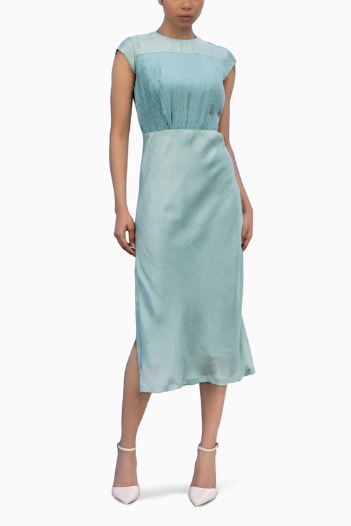 Accordion Mint Dress