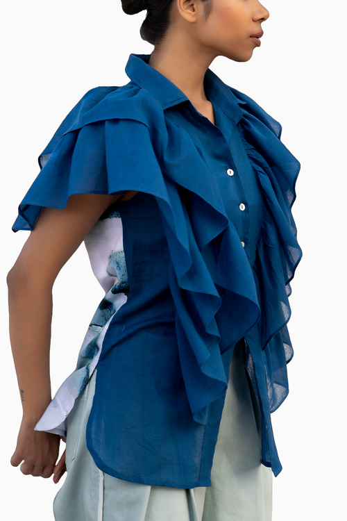 Frilled Denim Set