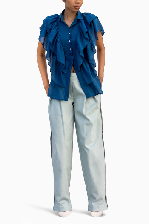 Frilled Denim Set