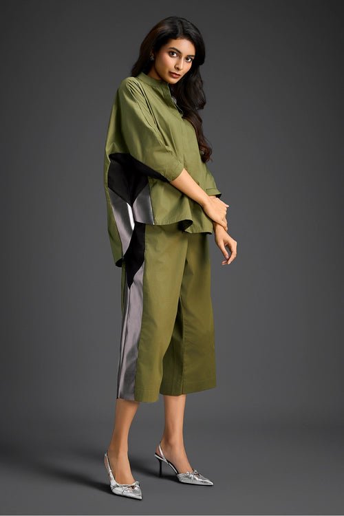 Olive Shirt and Pants Co-ord Set