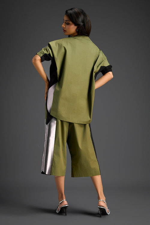 Olive Shirt and Pants Co-ord Set