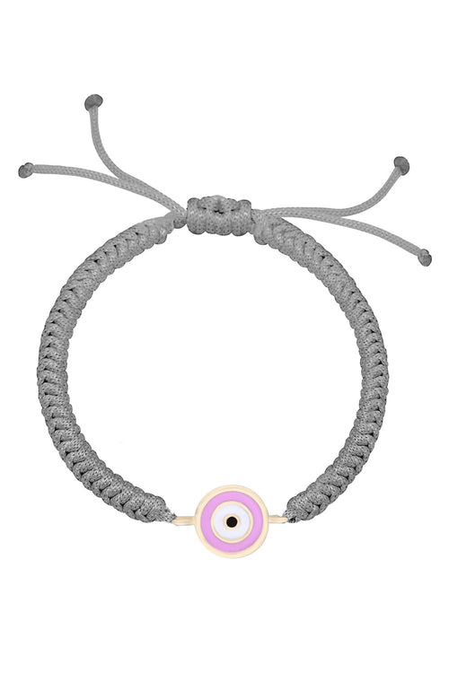 Baby Round Enamel Eye 14KT Gold Cord Bracelet