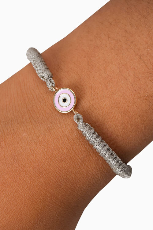 Baby Round Enamel Eye 14KT Gold Cord Bracelet