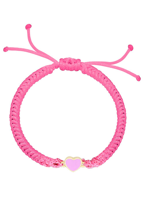 Baby Heart Enamel 14KT Gold Cord Bracelet
