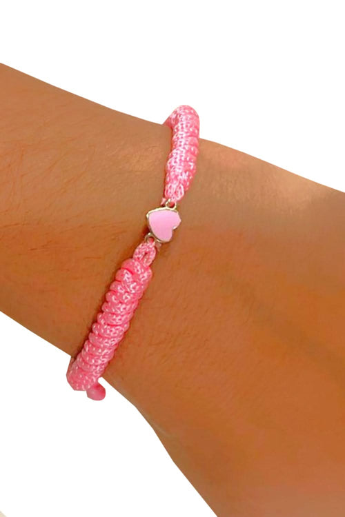 Baby Heart Enamel 14KT Gold Cord Bracelet