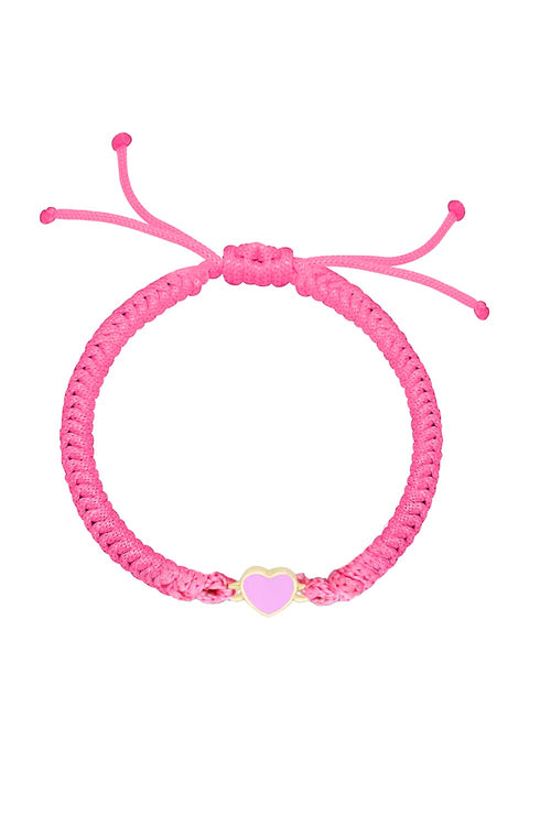 Baby Heart Enamel 14KT Gold Cord Bracelet