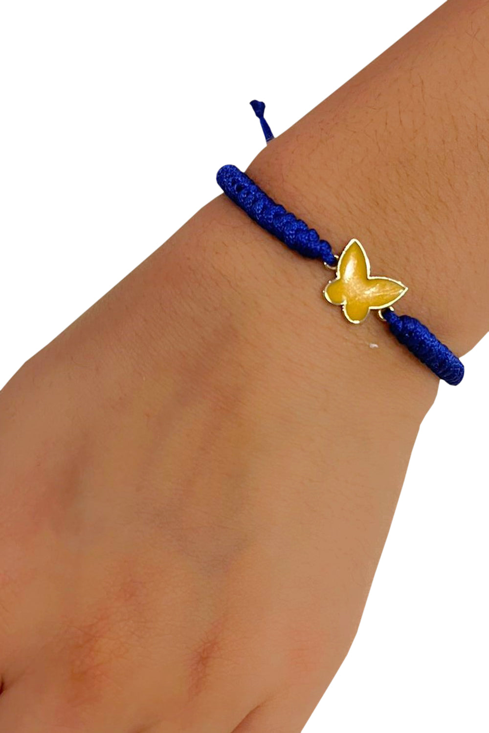 Baby Butterfly Enamel 14KT Gold Cord Bracelet