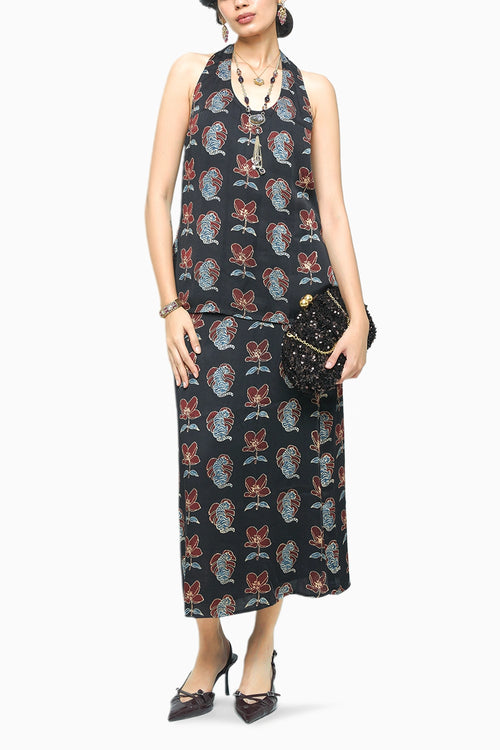 Bold Halter With Beast Slip Skirt