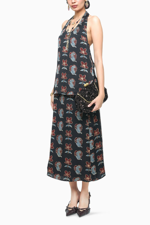 Bold Halter With Beast Slip Skirt