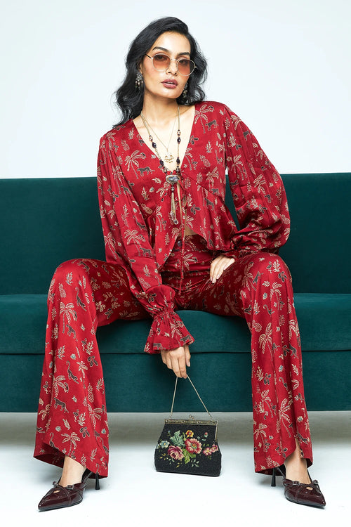 Cascade Top With The Flare Pants