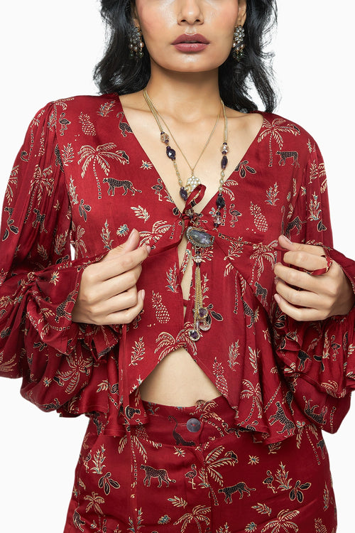 Cascade Top With The Flare Pants