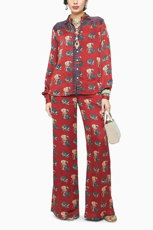 Lotus Shirt With The Pleat Pant