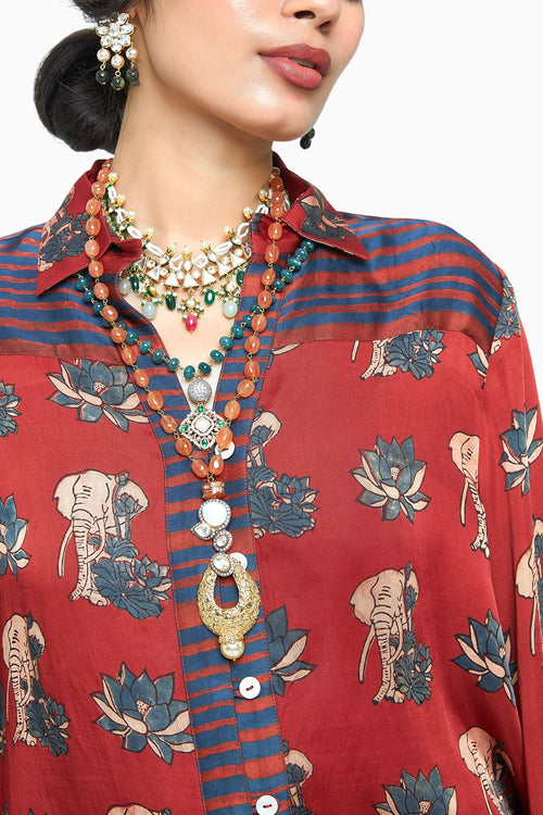 Terracotta Lotus Shirt