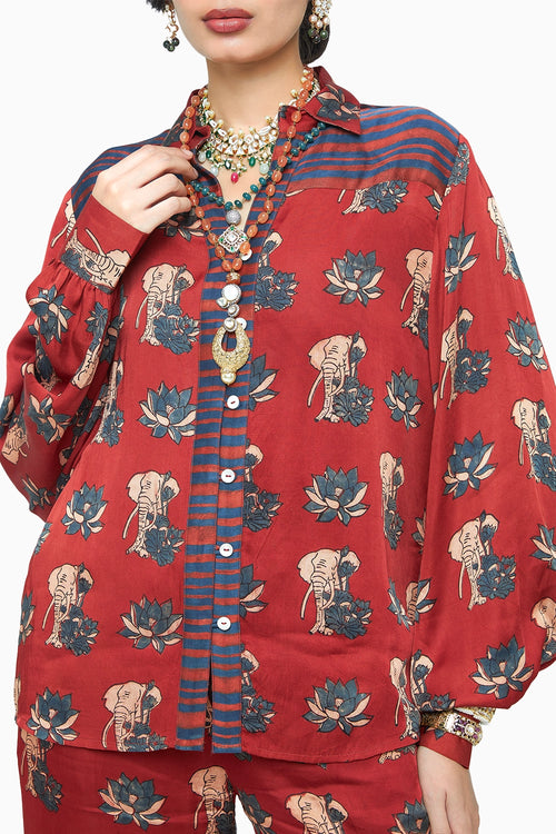 Terracotta Lotus Shirt