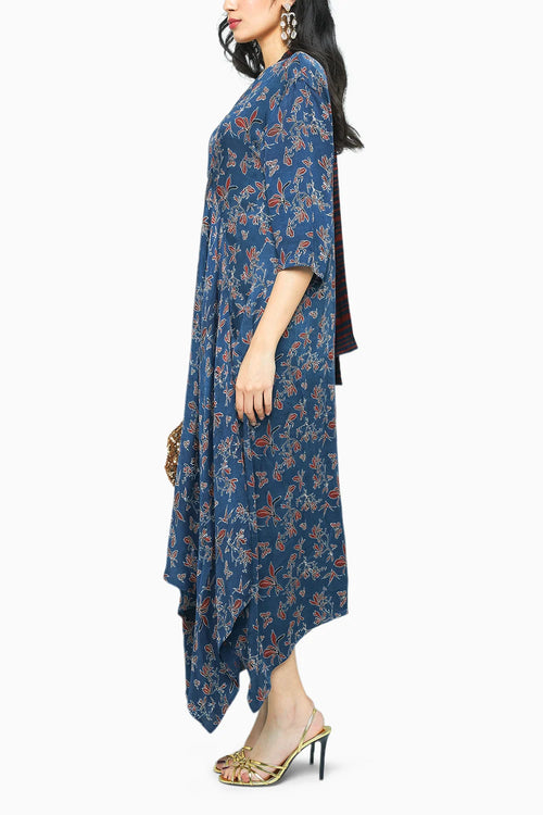 Indigo Cascade Dress