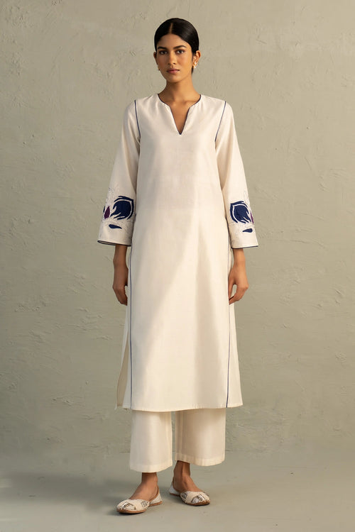 Blue Edit Lotus Kurta Set