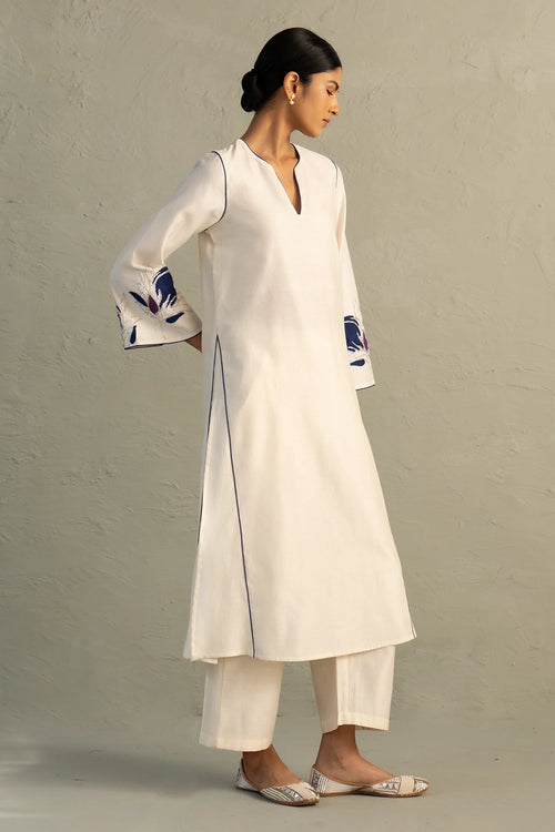 Blue Edit Lotus Kurta Set