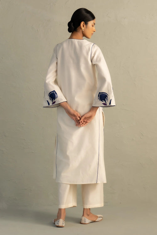 Blue Edit Lotus Kurta Set