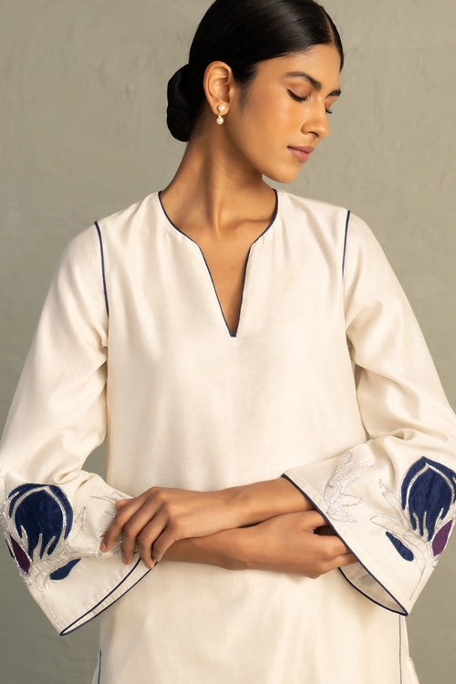 Blue Edit Lotus Kurta Set