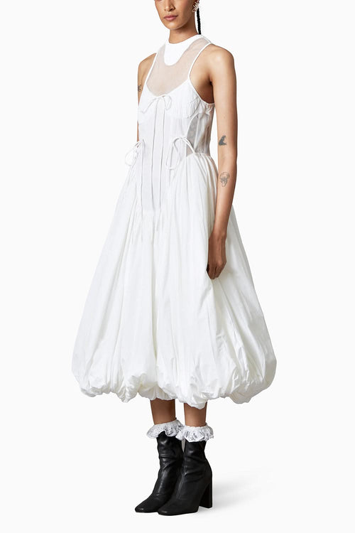 Billow Dress In White