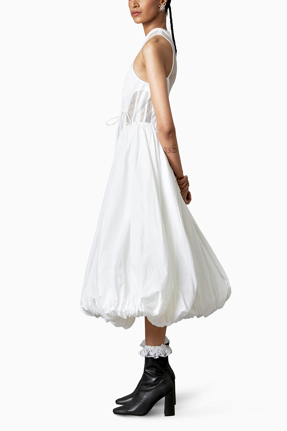 Billow Dress In White