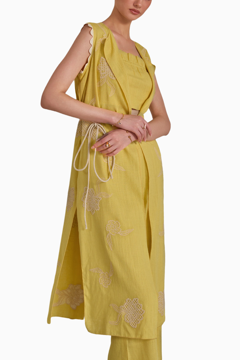 Yellow Casa Blanca Overlay Co-ord Set