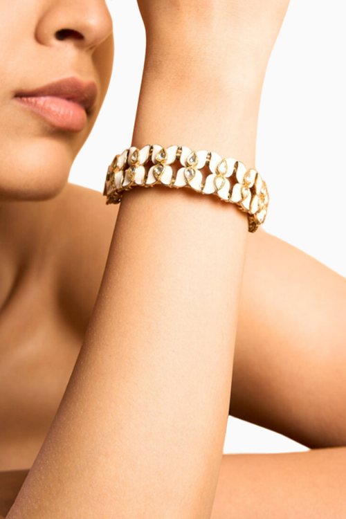 Enamel Uncut Diamond Rope Bracelet