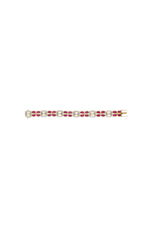 Uncut Diamond Ruby Tennis Bracelet
