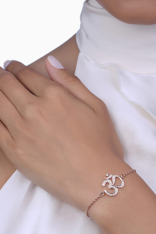Om Diamond Chain Bracelet